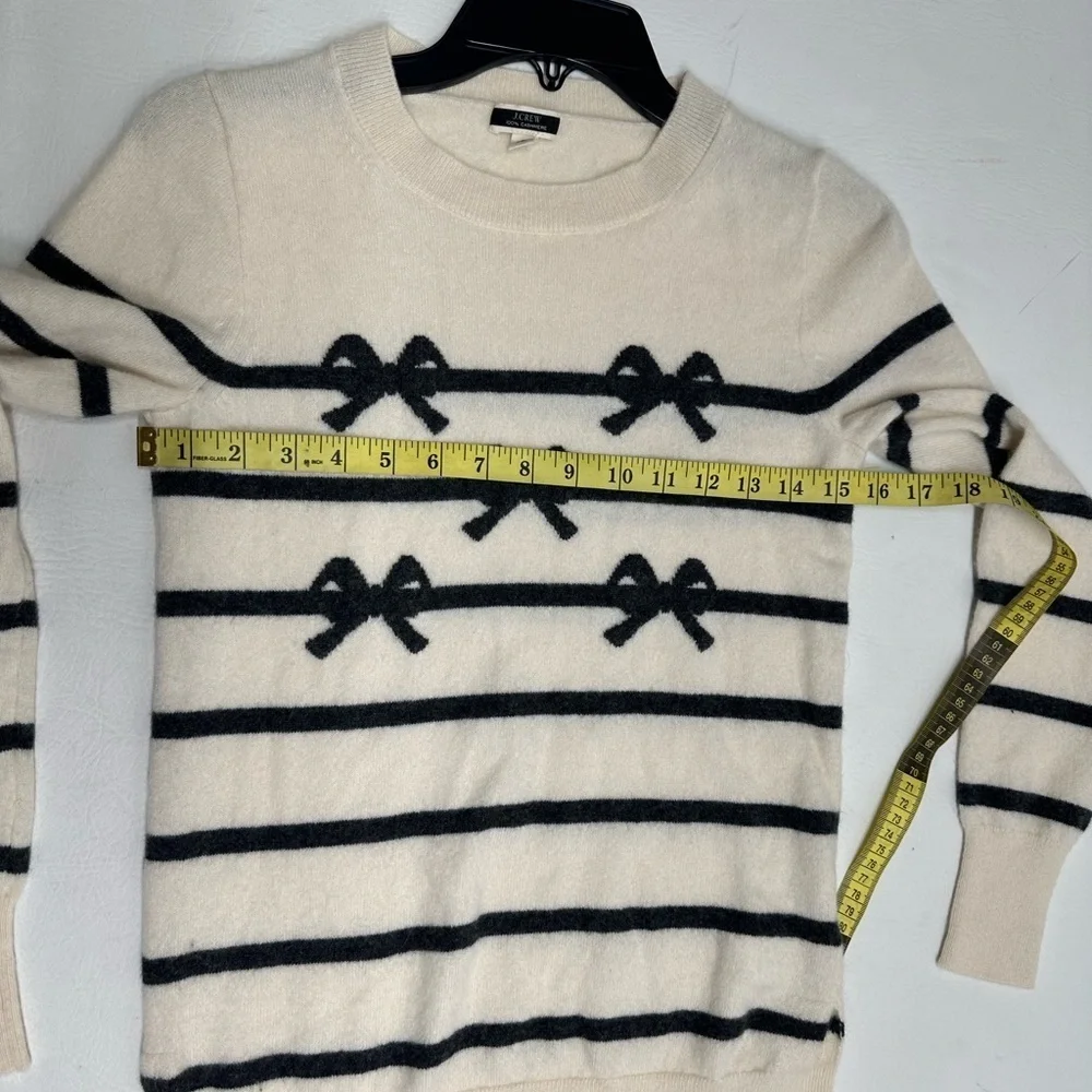 J. Crew | Cashmere Crewneck Sweater With Bow Stripes size S